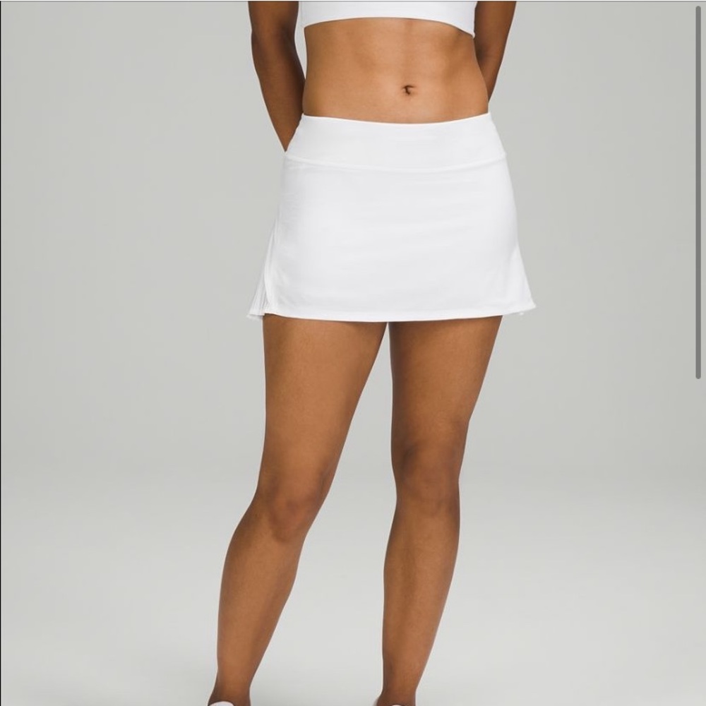 Play off the pleats white lululemon skirt!